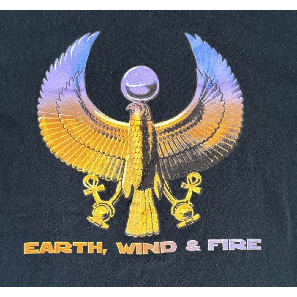 Earth Wind & Fire Shirt Medium Anvil Black It Begins With A Dream Band Tee - Picture 3 of 7